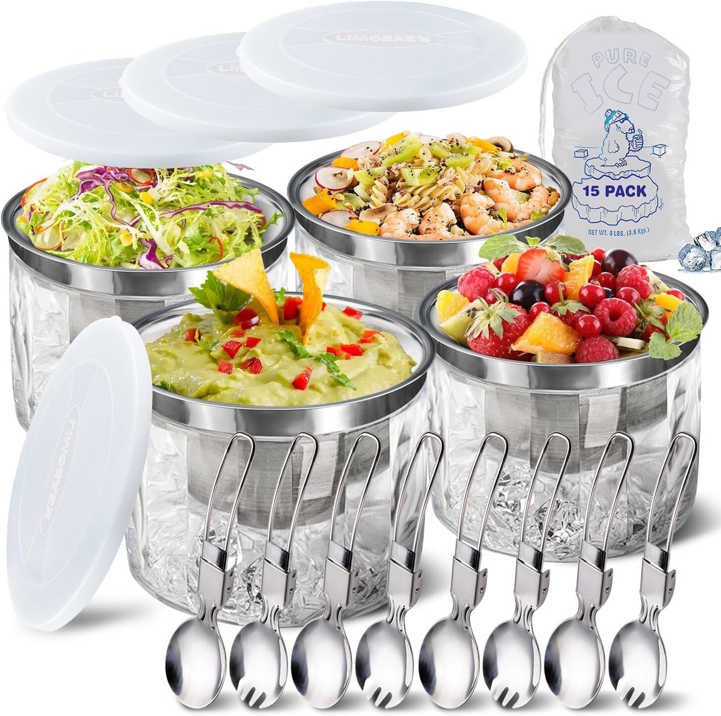 Elegant Chilled Dip Bowl Set with Ice Holder - Perfect for Outdoor Entertaining!