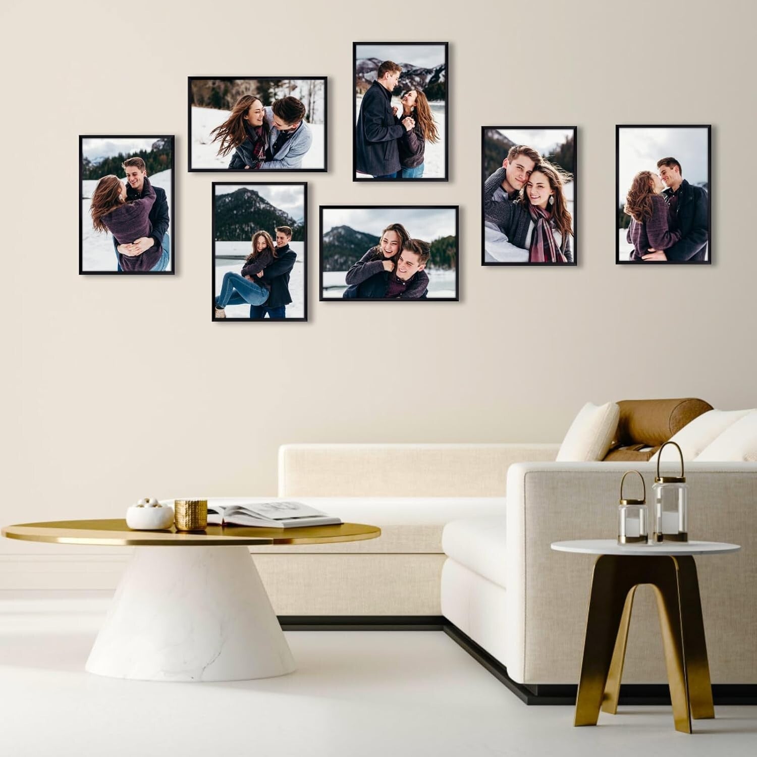 Elegant Set of 7 Black 12x18 Picture Frames for Wall Display - Versatile Style