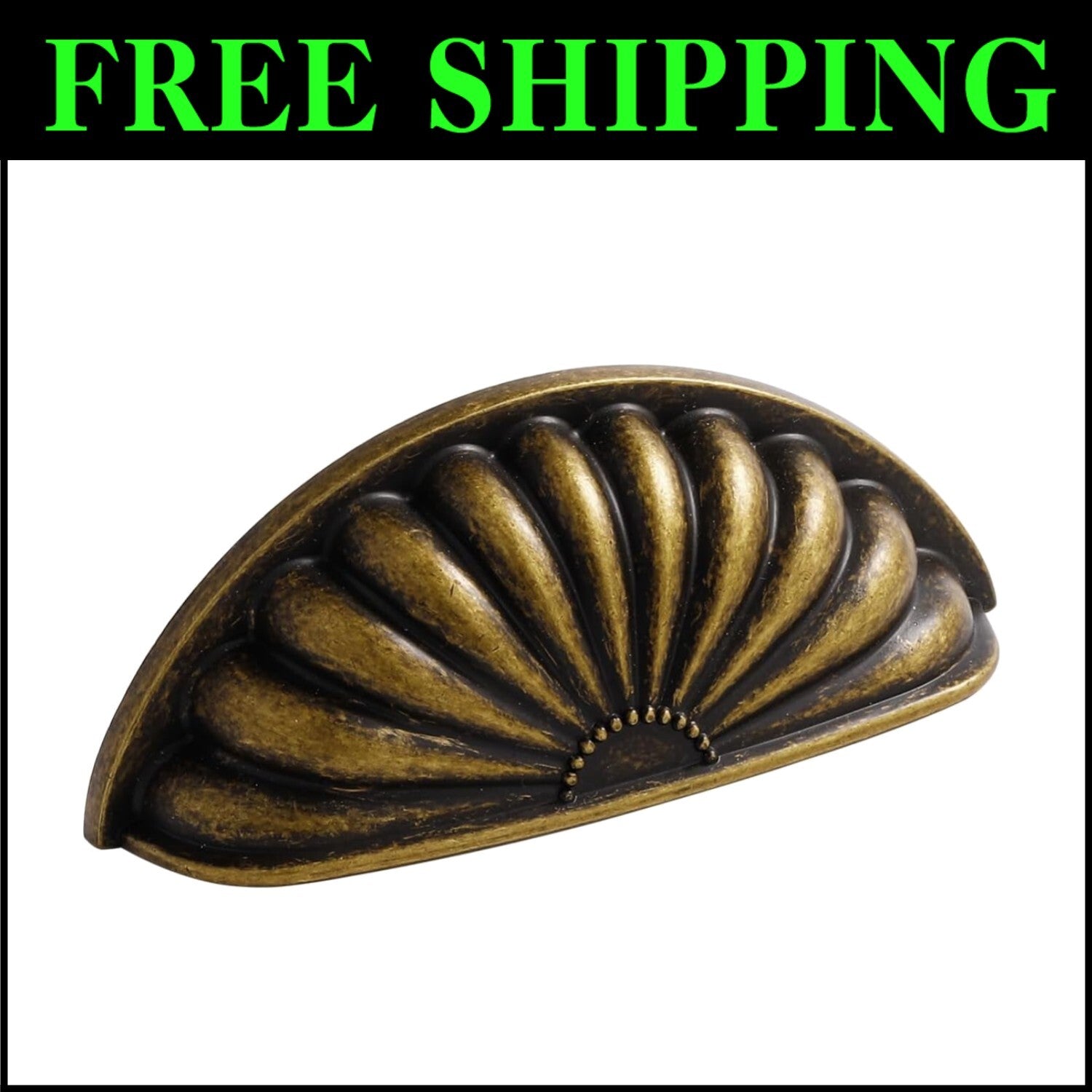 Elegant Antique Brass Cabinet Pulls - 10 Pack Flower Petal Design for All Spaces