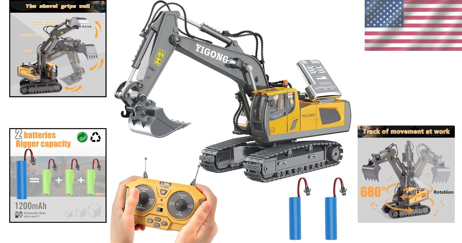 Durable Remote Control Excavator Toy for Kids - Perfect Gift for Young Builders