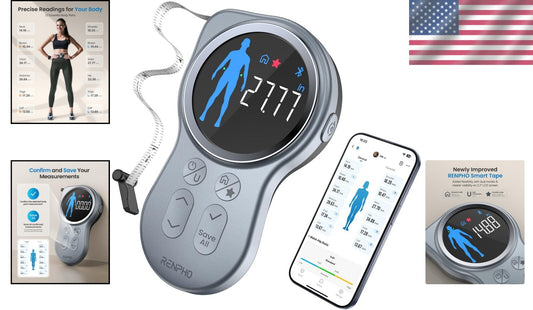 Ergonomic Smart Tape Measure with Large Display & Health App Integration
