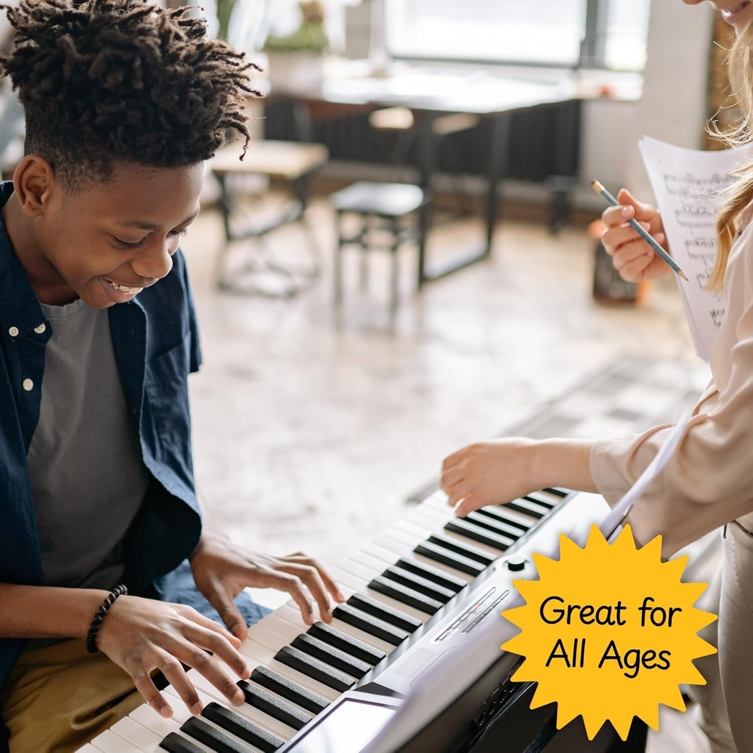 Reusable Piano Teaching Aids with Magnetic Board & Music Note Stickers for Kids