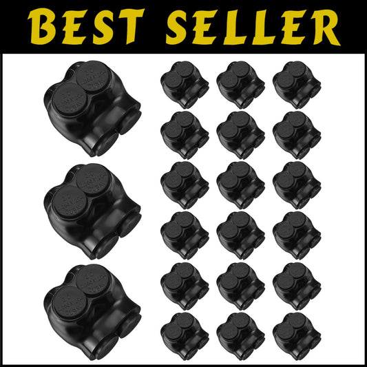 Black Insulated Multi Cable Connectors - Pre-Filled Splice Terminals for Wiring