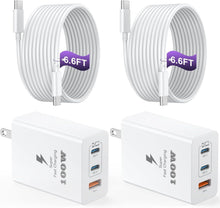 Load image into Gallery viewer, 3-Port USB C Fast Charging Adapter - 100W GaN Charger with 6.6ft Cables Included