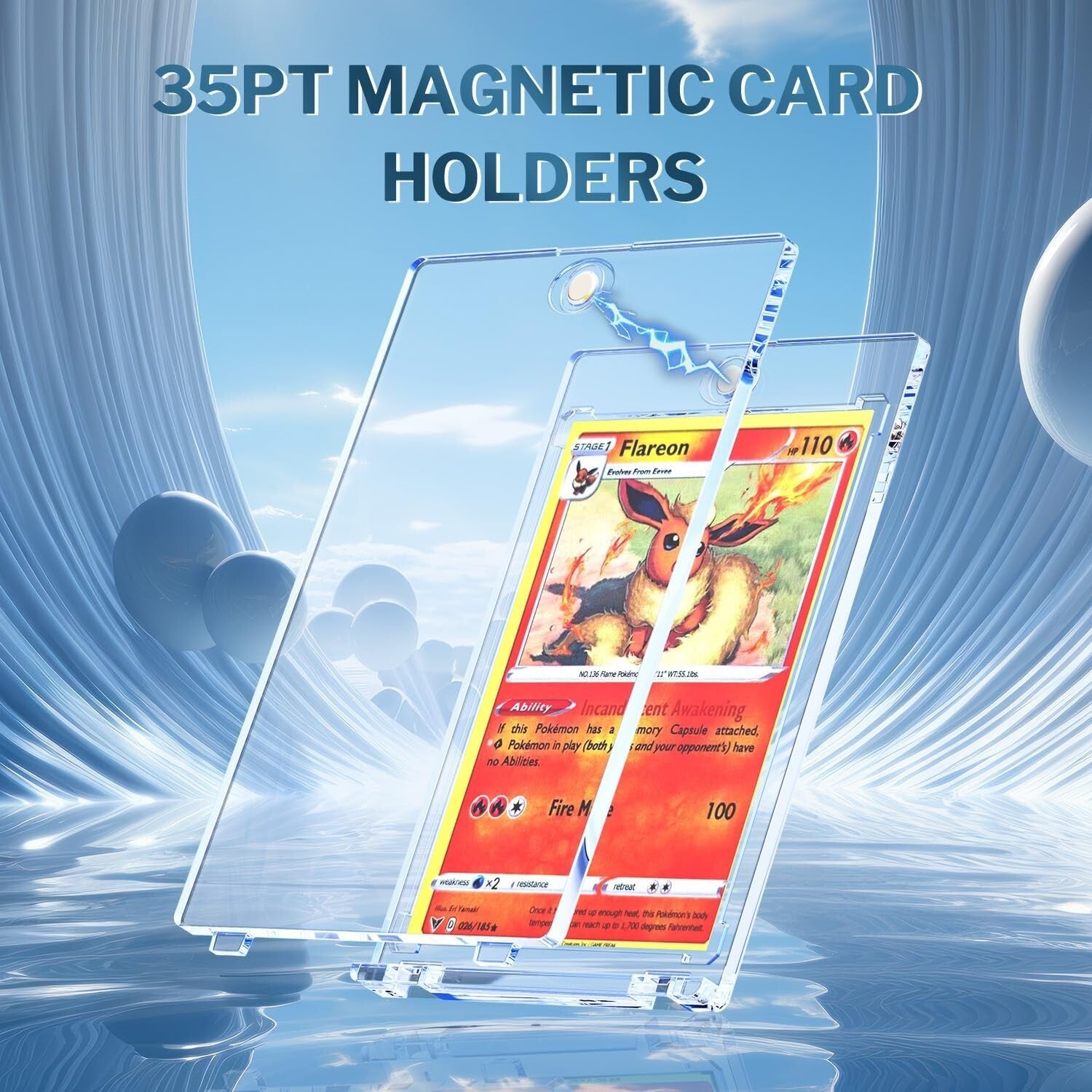 Premium 50-Pack Magnetic Card Holders - Acid-Free & Water-Resistant Protection