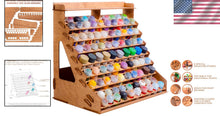 Load image into Gallery viewer, Elegant Wooden Paint Organizer for 87 Bottles &amp; 14 Brushes - Easy Assembly