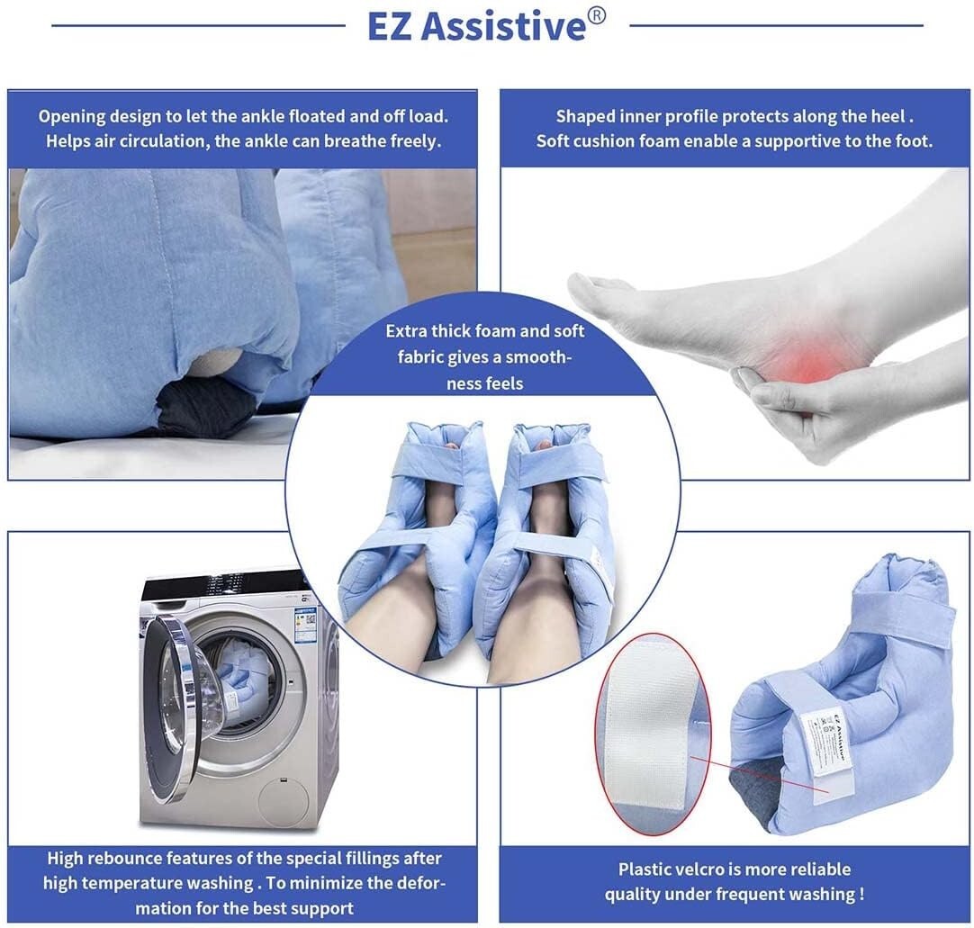 Adjustable Comfort Heel Protectors with Double Straps - Bed Sore Prevention Aid