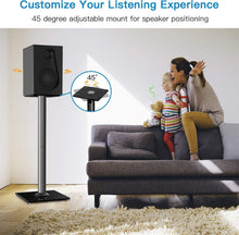 Load image into Gallery viewer, Durable Adjustable Speaker Stands with Cable Management - Perfect for Your Home