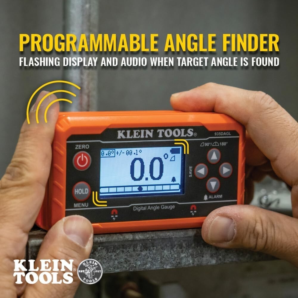 Digital Level Angle Finder with Programmable Angles - 0-90 and 0-180 Degrees