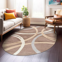 Load image into Gallery viewer, Indoor 5' x 7' Brown Area Rug - Stain Resistant &amp; Easy Care for Every Room
