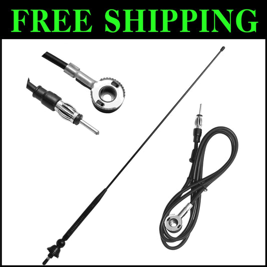 Durable 26.5-Inch Marine Radio Antenna for FM/AM - Strong 15-Mile Range