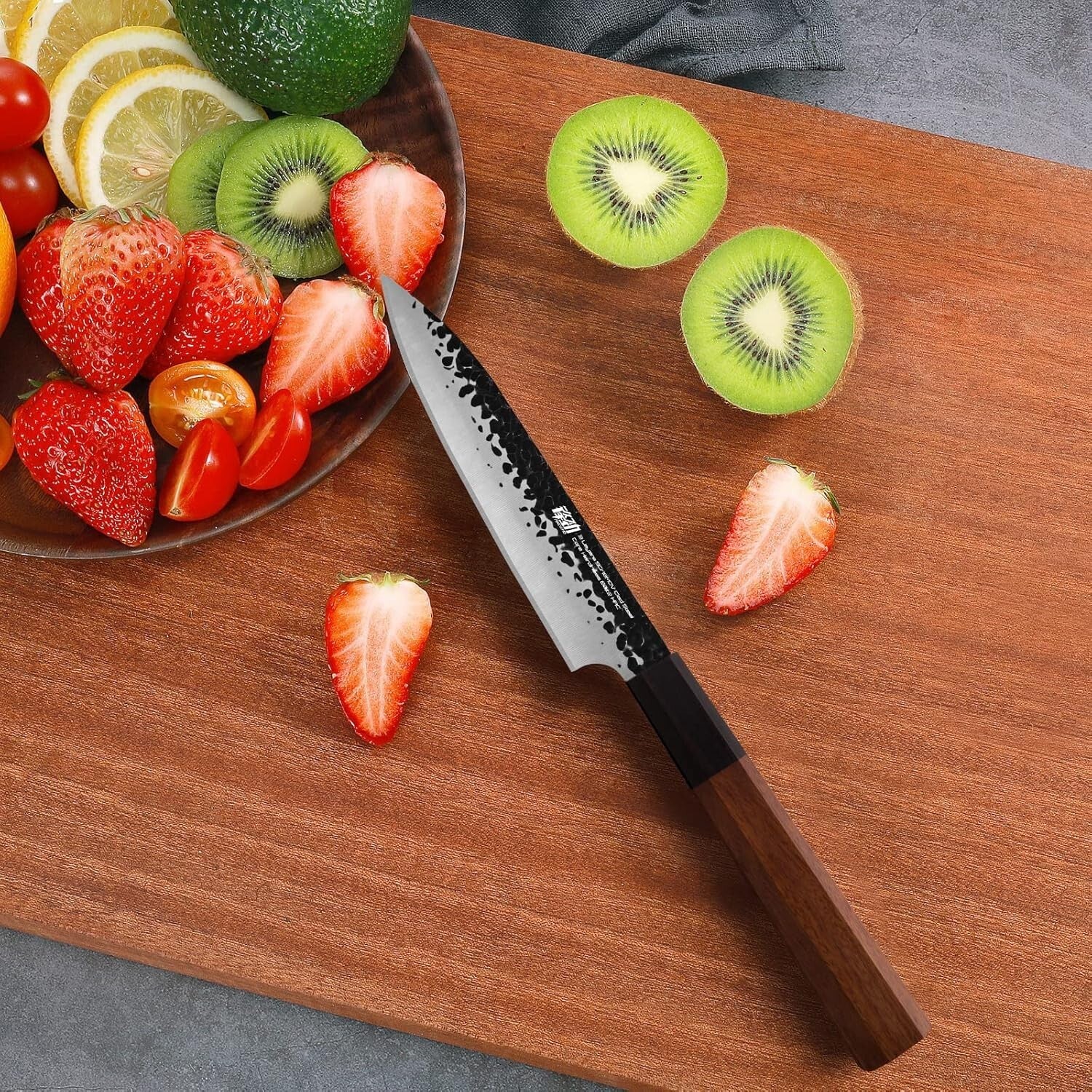 Ergonomic 5" Kitchen Utility Knife - Precision Paring with Rosewood Handle