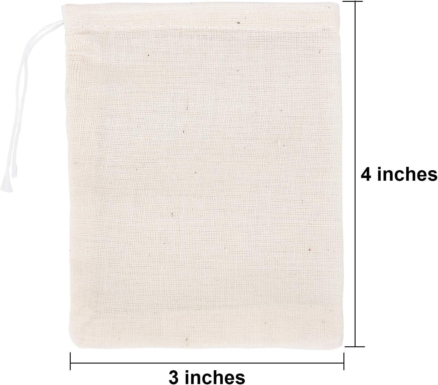 Reusable 3x4 Inch Cotton Drawstring Gift Bags - Pack of 400 for Weddings & More