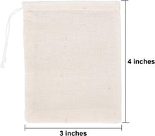 Load image into Gallery viewer, Reusable 3x4 Inch Cotton Drawstring Gift Bags - Pack of 400 for Weddings &amp; More