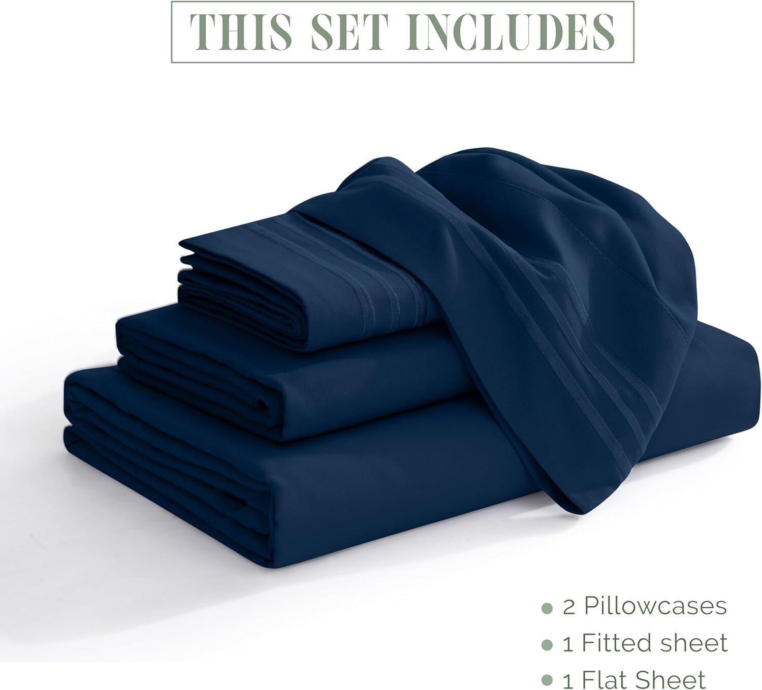 Elegant King Sheet Set with 1500 Thread Count, Deep Pocket for Thick Mattresses