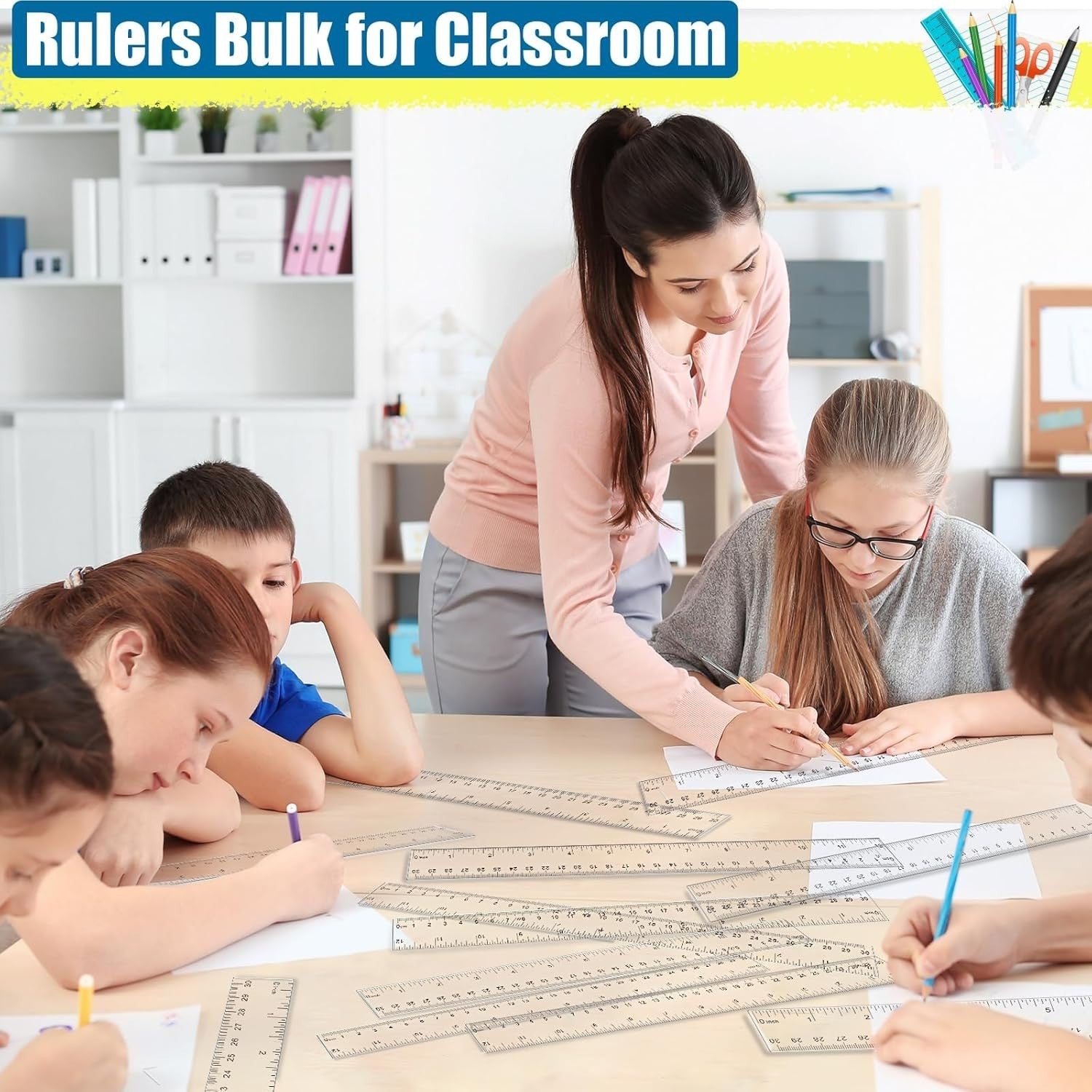 Durable 12 Inch Clear Plastic Rulers - Perfect for Classrooms and Home Learning