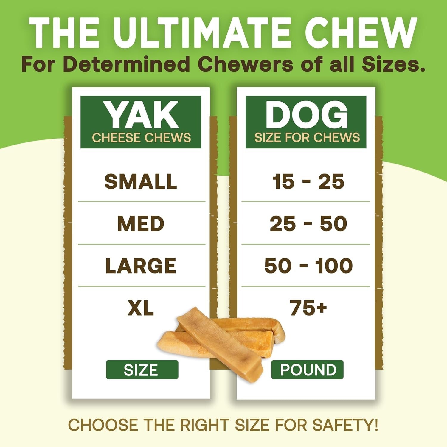 EcoKind Premium Yak Cheese Chews - Natural Dog Treats for Aggressive Chewers