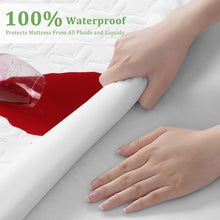 Load image into Gallery viewer, 100% Waterproof Bamboo Full Mattress Cover - Deep Pocket &amp; Cooling Design, White