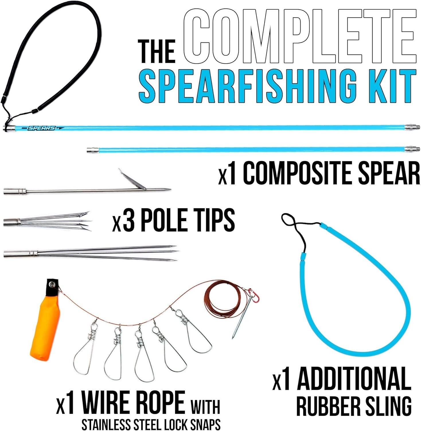 All-in-One Hawaiian Sling Fishing Set with Travel Bag for Spearfishing Adventure