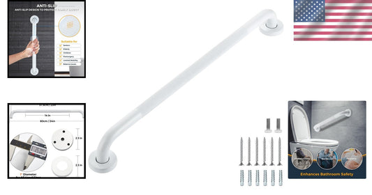 Durable 24-Inch Stainless Steel Grab Bars for Showers - Maximum 500 lbs Capacity