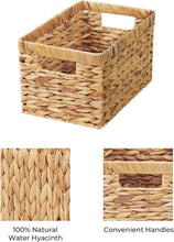 Load image into Gallery viewer, Stylish Hyacinth Baskets with Built-In Handles - 2 Pack Medium Storage Solution