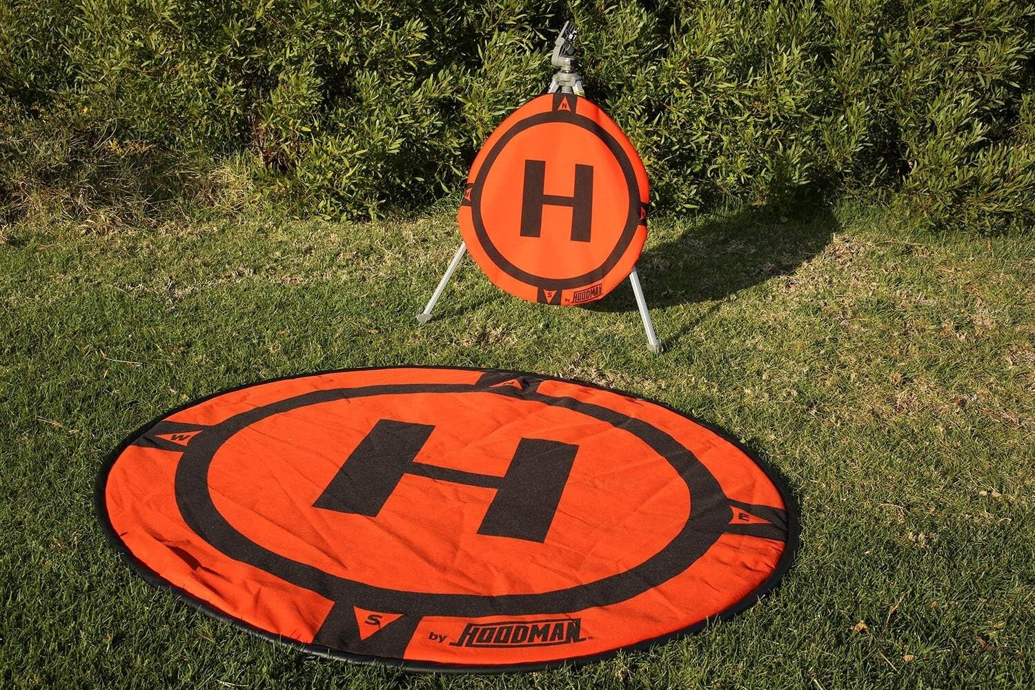 5' Orange Collapsible Drone Pad for Heavy Duty Landings - Quick Setup & Storage