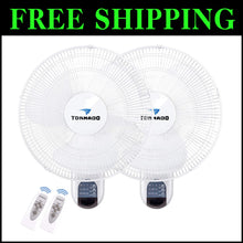 Load image into Gallery viewer, Dual 16 Inch Oscillating Wall Fans with Remote Control - Stylish &amp; Functional