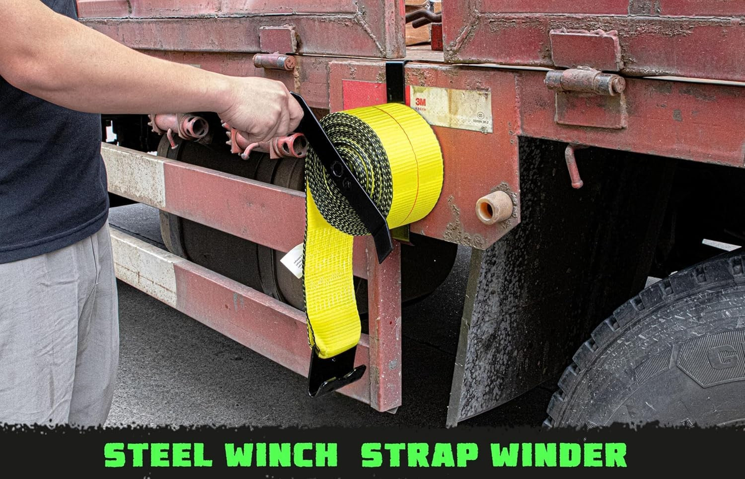 Efficient Roll-Up Winch Straps – 2 Pack for Trailers and Vans, Up to 4" Wide