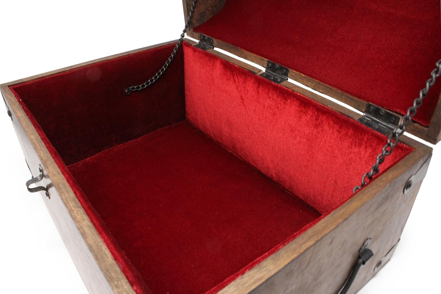 Elegant X-Large Velvet-Lined Treasure Chest with Antique Lock & Skeleton Keys