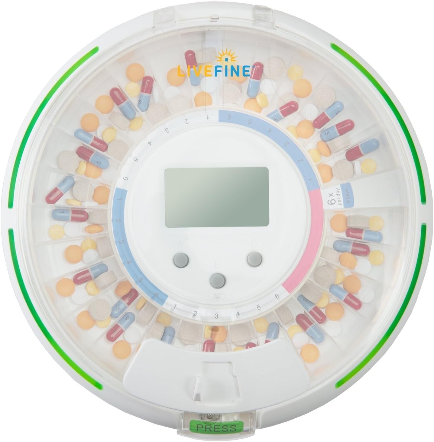 Automatic 28-Day Pill Dispenser with LCD Display & Sound Alerts for Caregivers