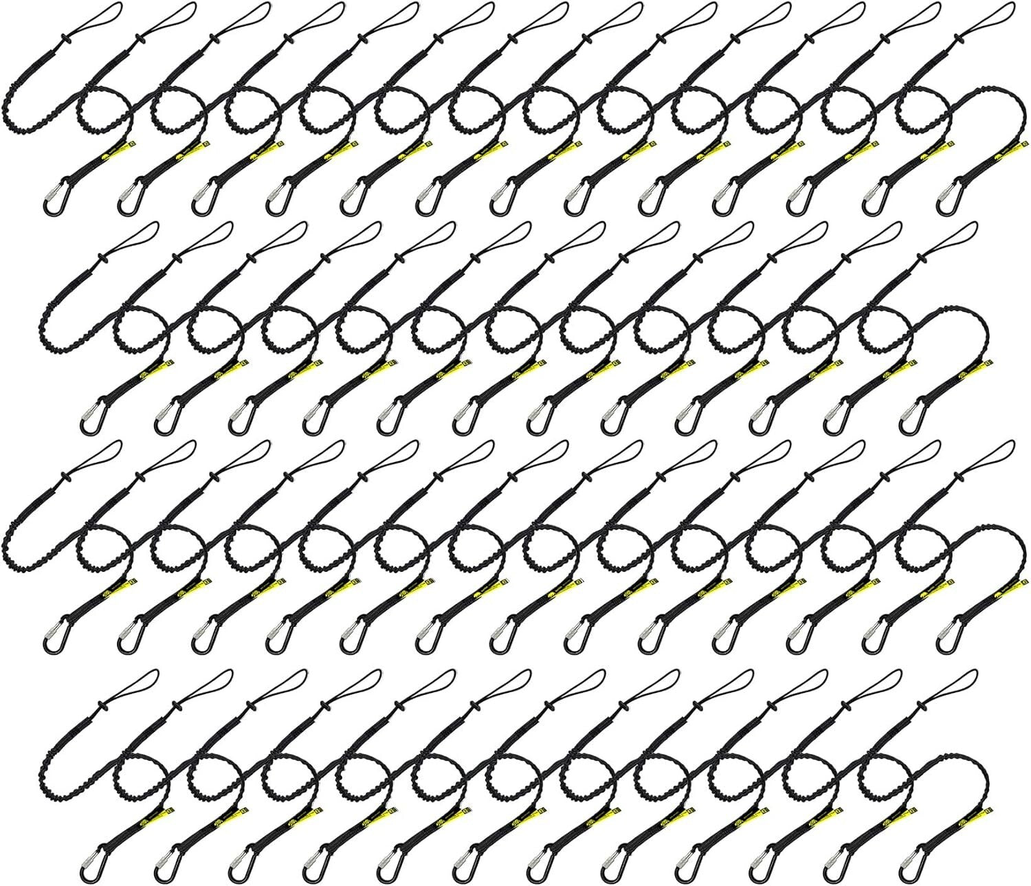 Durable Tool Safety Lanyard 50-Pack with Reflective Stitching & Carabiner