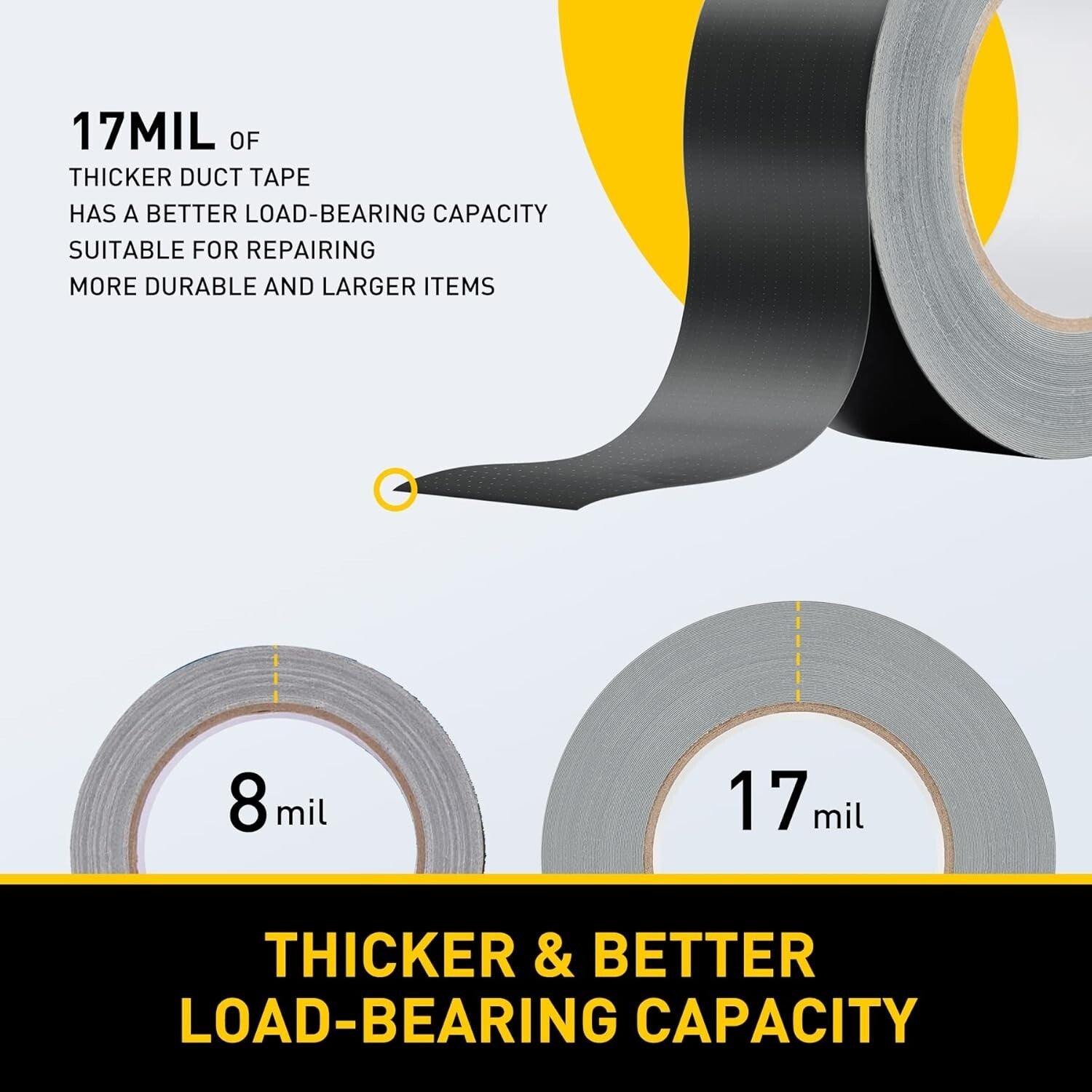 10 Rolls Heavy Duty Duct Tape | 17 Mil No Residue - Perfect for All Weather Use