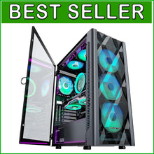 Load image into Gallery viewer, High-Performance Gaming PC Case with 6 ARGB Fans, USB 3.0 and Efficient Cooling