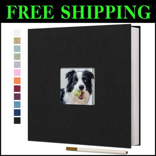 Durable Self-Adhesive Linen Photo Album - 60 Pages for Photographs and Keepsakes