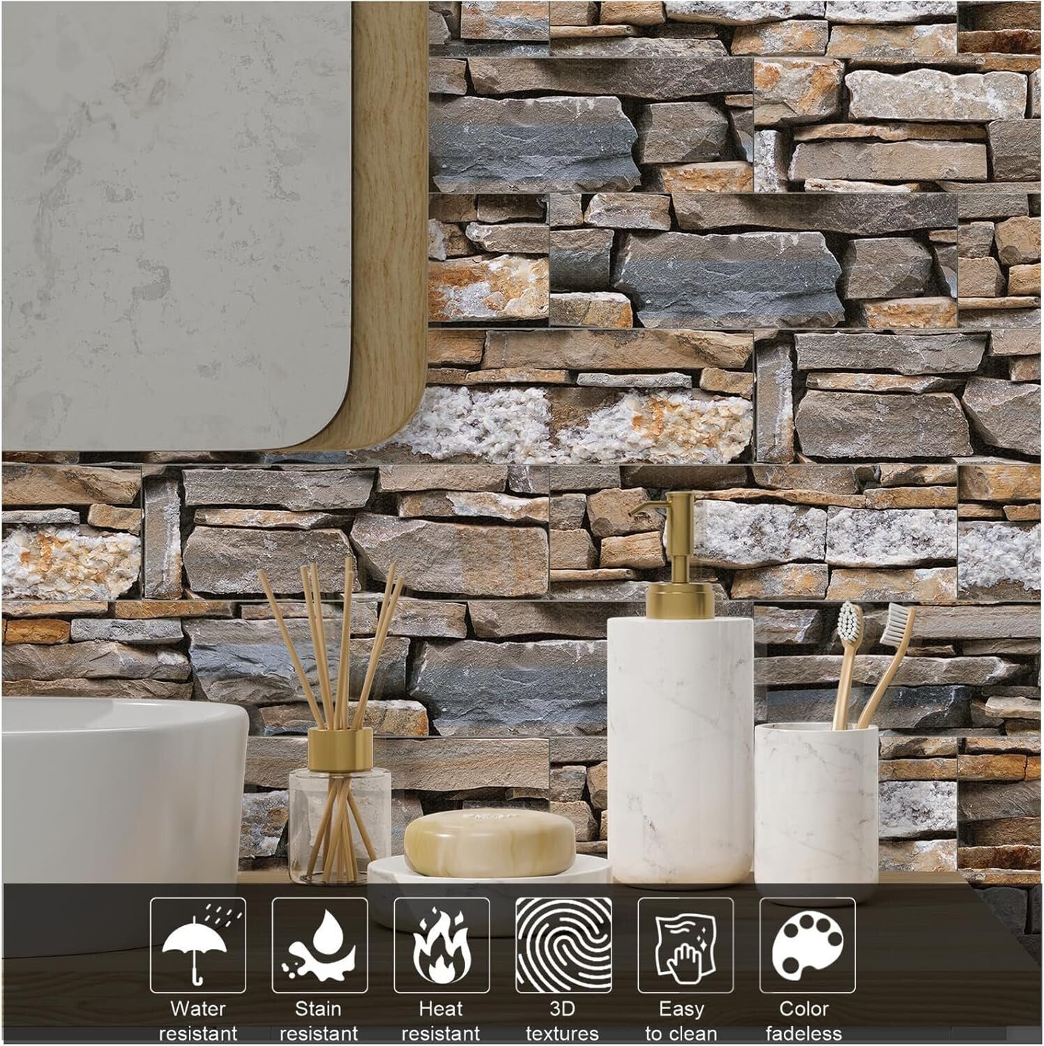 Matte Finish 4"x12" Subway Tiles - Waterproof Peel and Stick Backsplash 33sqft