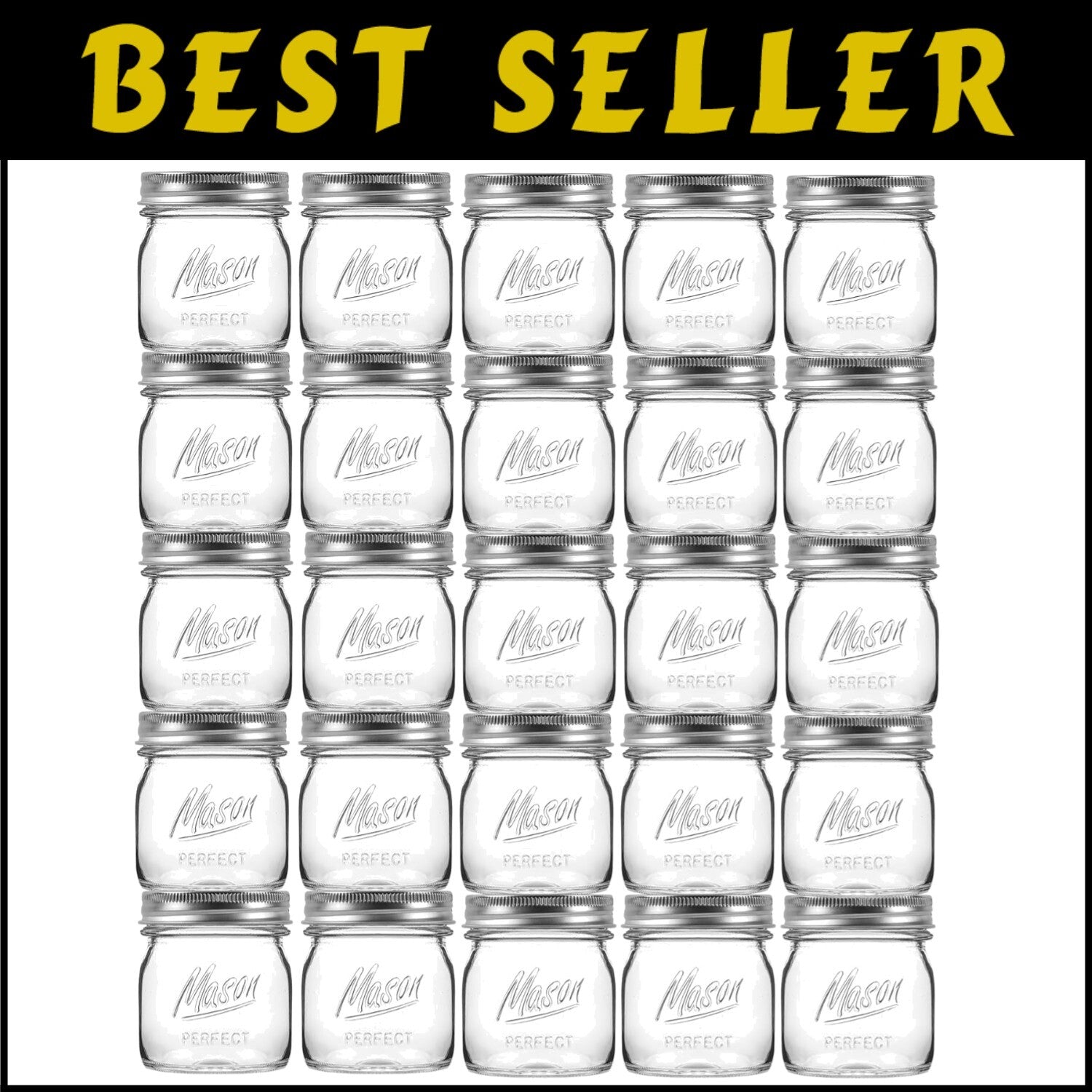 Elegant 24 Pack 8 oz Mason Jars with Airtight Lids for Stylish Food Storage