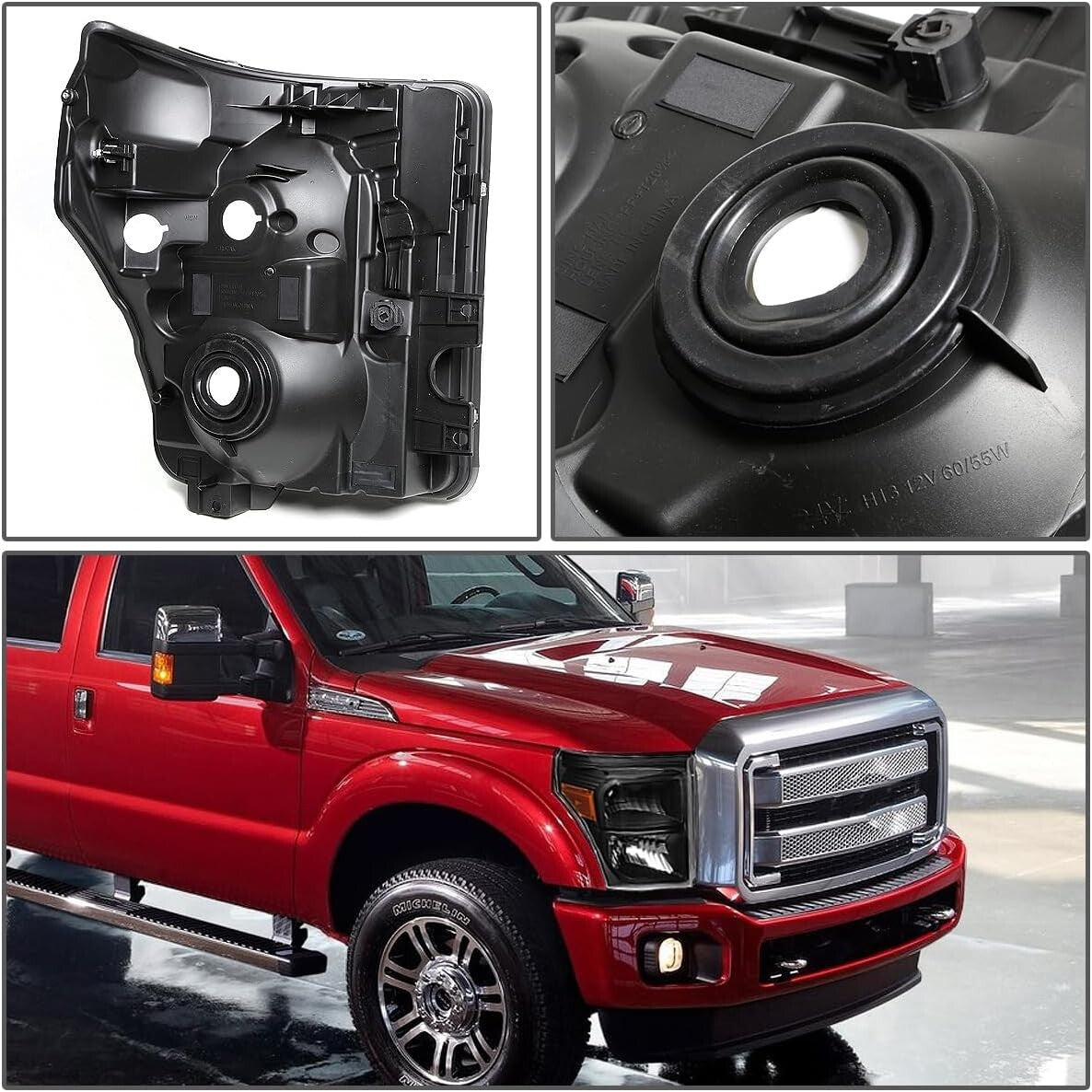 Clear Lens Waterproof Headlights for 11-16 Ford Super Duty - Easy Installation
