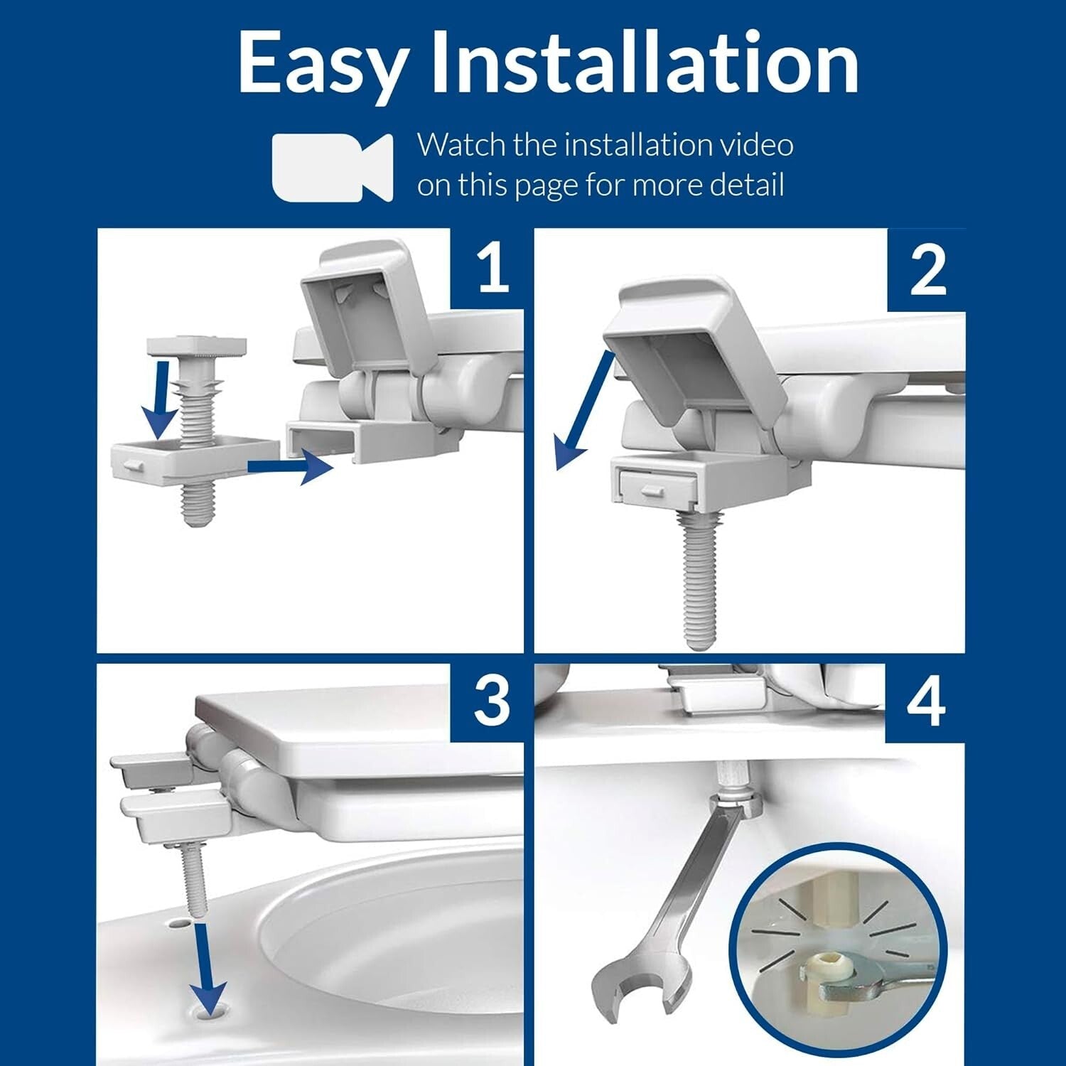 Cassel Elongated Soft Close Toilet Seat - Premium Wood with Easy Clean Hinges