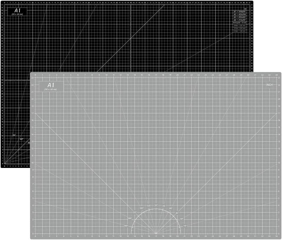 Double-Sided 5-Ply Cutting Board - 24 x 36 Inch Self-Healing Mat for Quilting