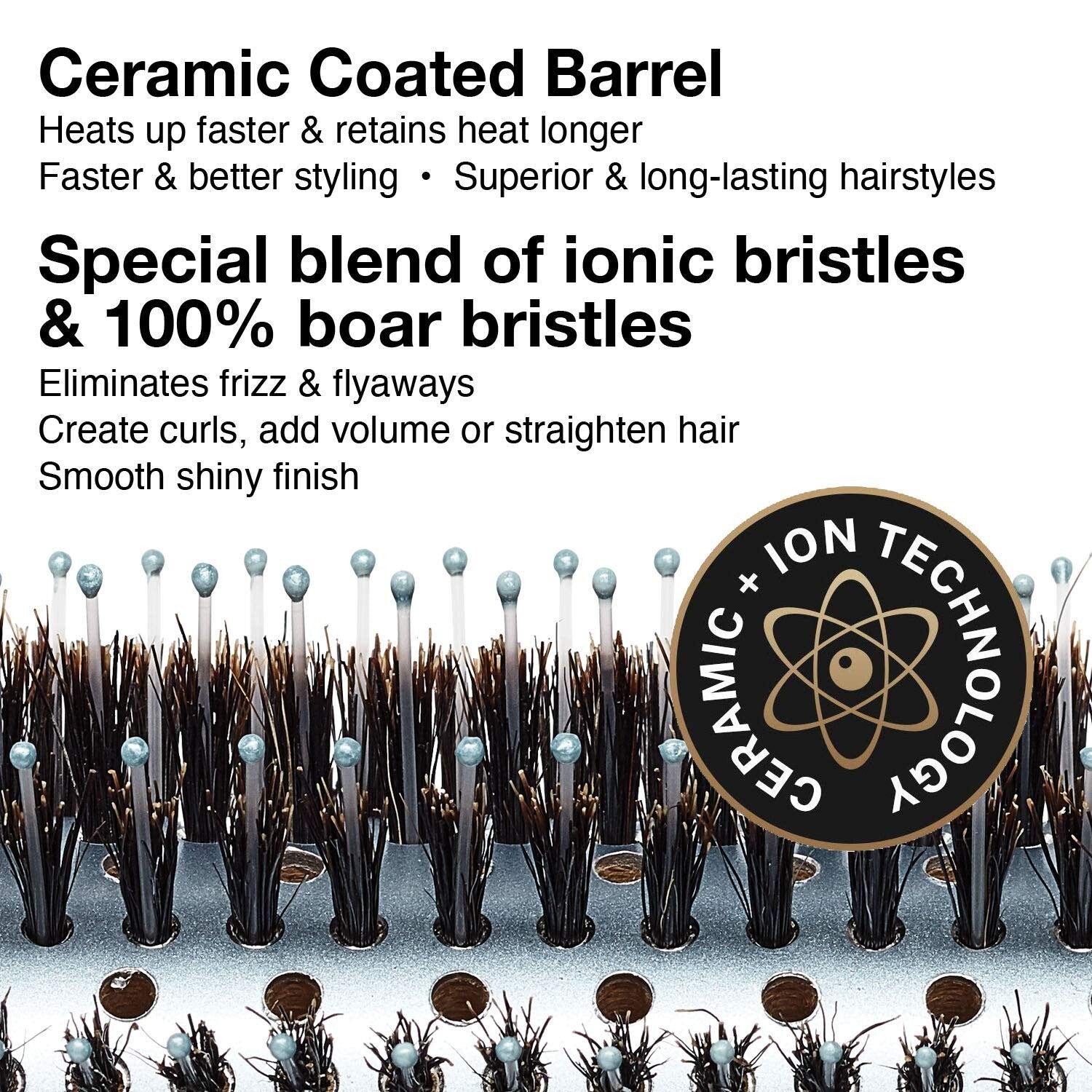 Eco-Friendly Bamboo Hairbrush with Boar Bristles for Ultimate Shine & Frizz C...