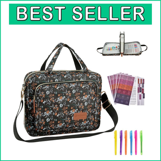 Black Flower Design Bible Cover for Women - Stylish Tote & Organizational Bag