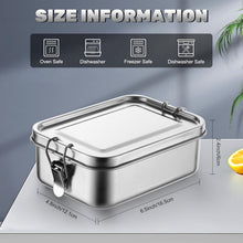 Load image into Gallery viewer, Durable 850ml Stainless Steel Lunch Box Set with Lockable Clips - 8 Containers