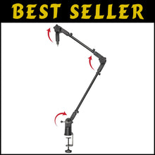 Load image into Gallery viewer, 360-Degree Rotating Boom Arm - Ideal Desk Mic Stand for Podcasts &amp; Broadcasts