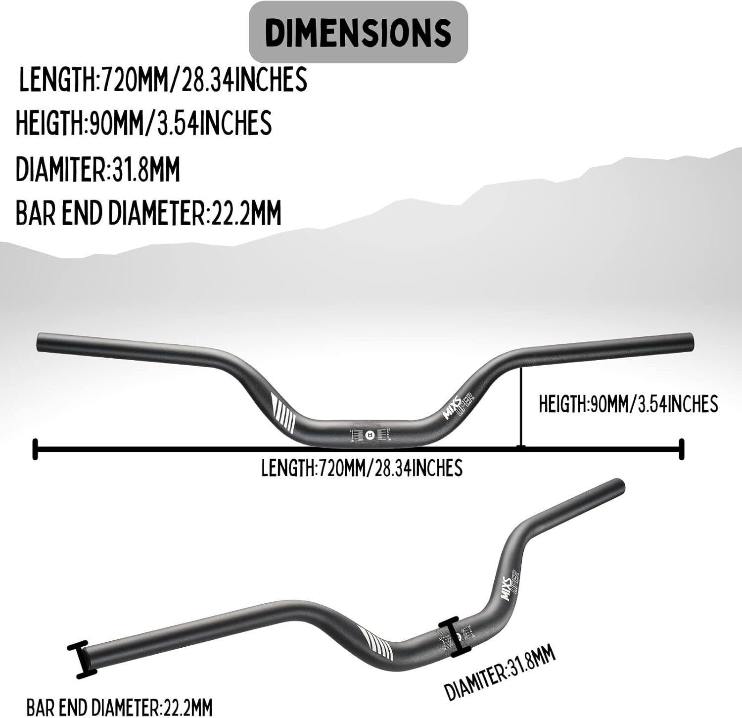 Durable 31.8mm Mountain Bike Handlebar with 90mm Rise - Easy Installation