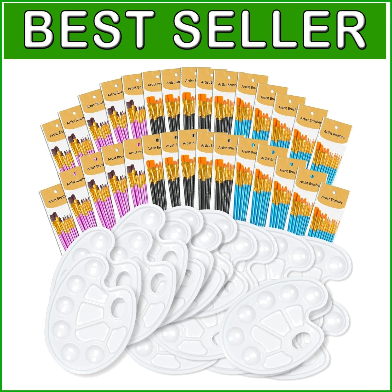 Deluxe 330-Pcs Paint Brushes and Palettes Set for Beginners to Advanced Artists