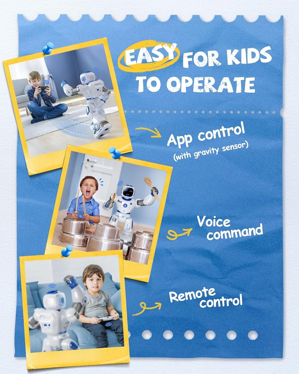Rechargeable Voice-Controlled Robot for Kids - Perfect Gift for Ages 4-9