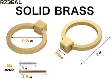 Load image into Gallery viewer, Versatile 12 Pcs Solid Brass Cabinet Ring Pulls - Gold Handles for DIY Projects