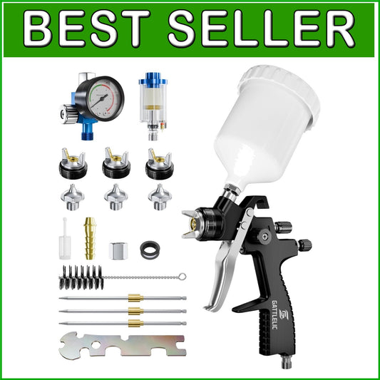 Efficient LVLP Paint Sprayer Kit for Cars & Home Renovation, 1.3-1.7mm Nozzles