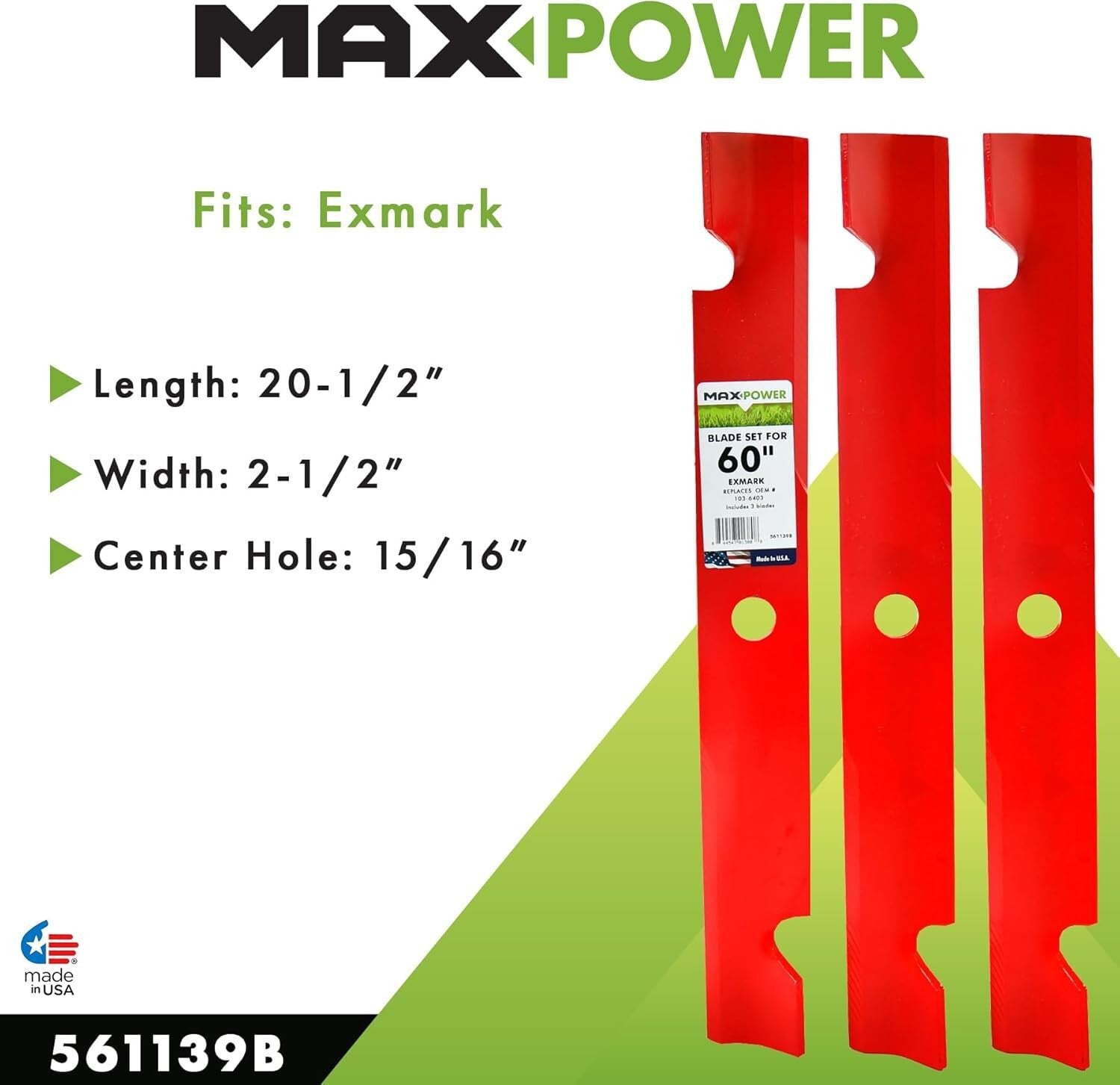 Complete 3-Blade Kit for 60" Exmark Mowers - High-Performance Replacement Set