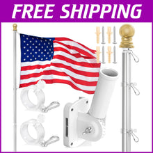 Load image into Gallery viewer, Durable 6FT Flagpole with Heavy-Duty 3x5 American Flag for Outdoor Display
